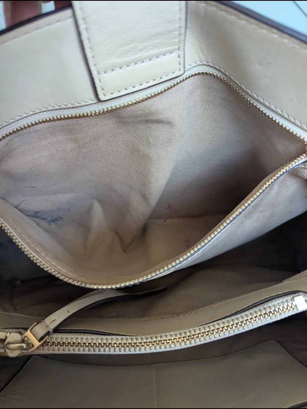 Tory Burch Cream Leather Shoulder Bag